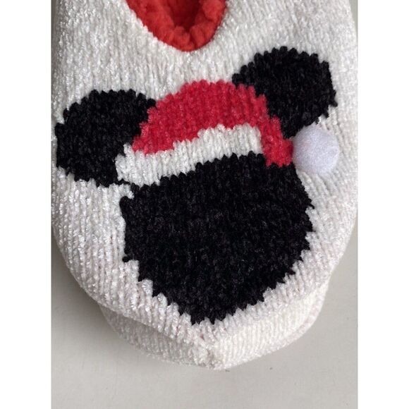 Disney Mickey Mouse SanTa Hat Snuggle Toes No Slip Slipper Socks Women’s Sz 4-10 - Picture 9 of 11